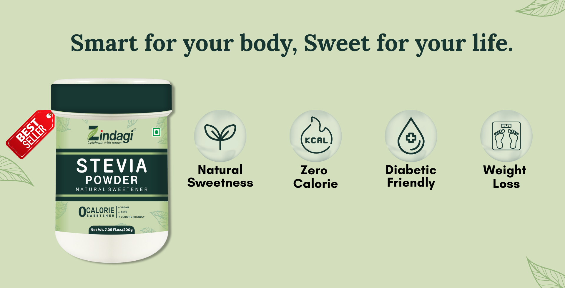 Zindagi Stevia Zero Calorie Sweetner
