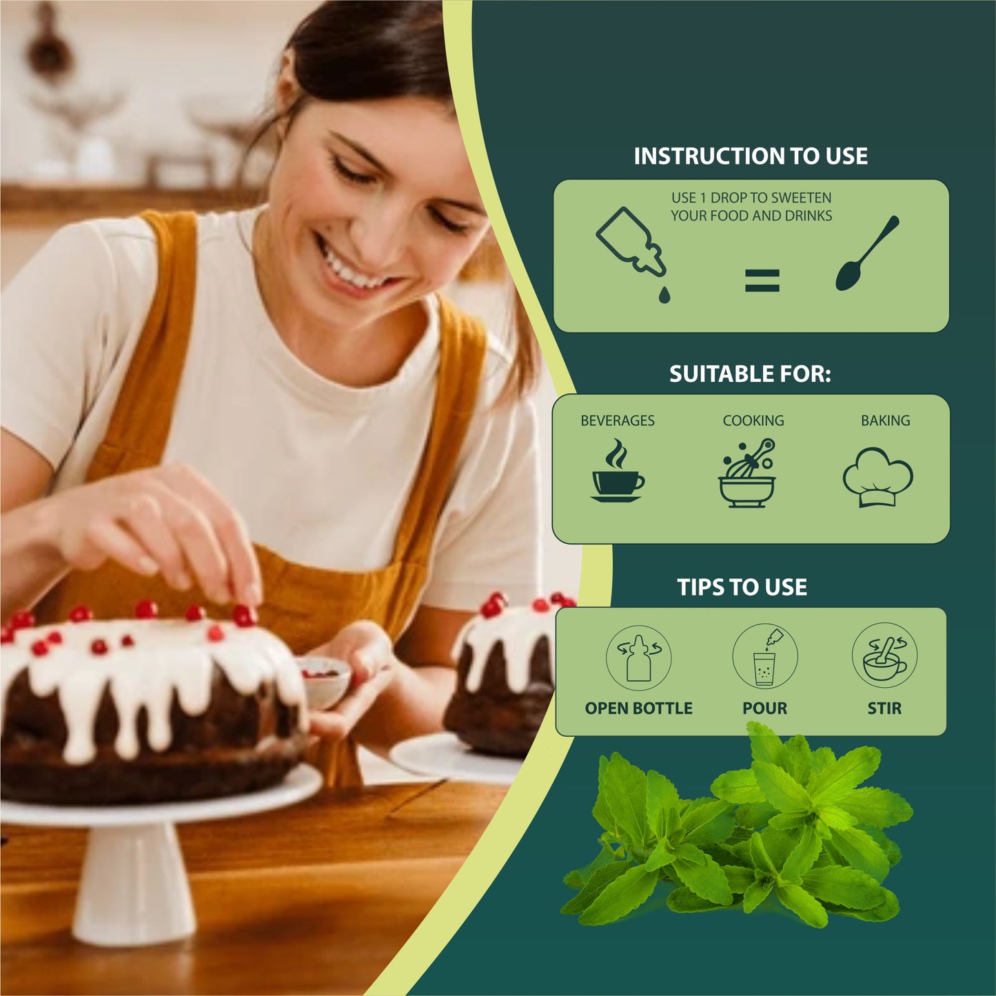 Zindagi Stevia Liquid Drops Pack of 5 & Trugar Monk Fruit Sachets 100gm | Stevia Sugar Free & Zero Calorie Sweetener