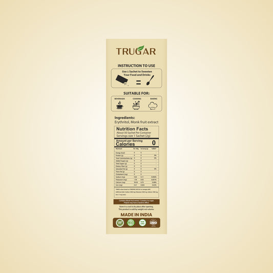 Trugar Sugar Free Monkfruit Powder 50 Sachets