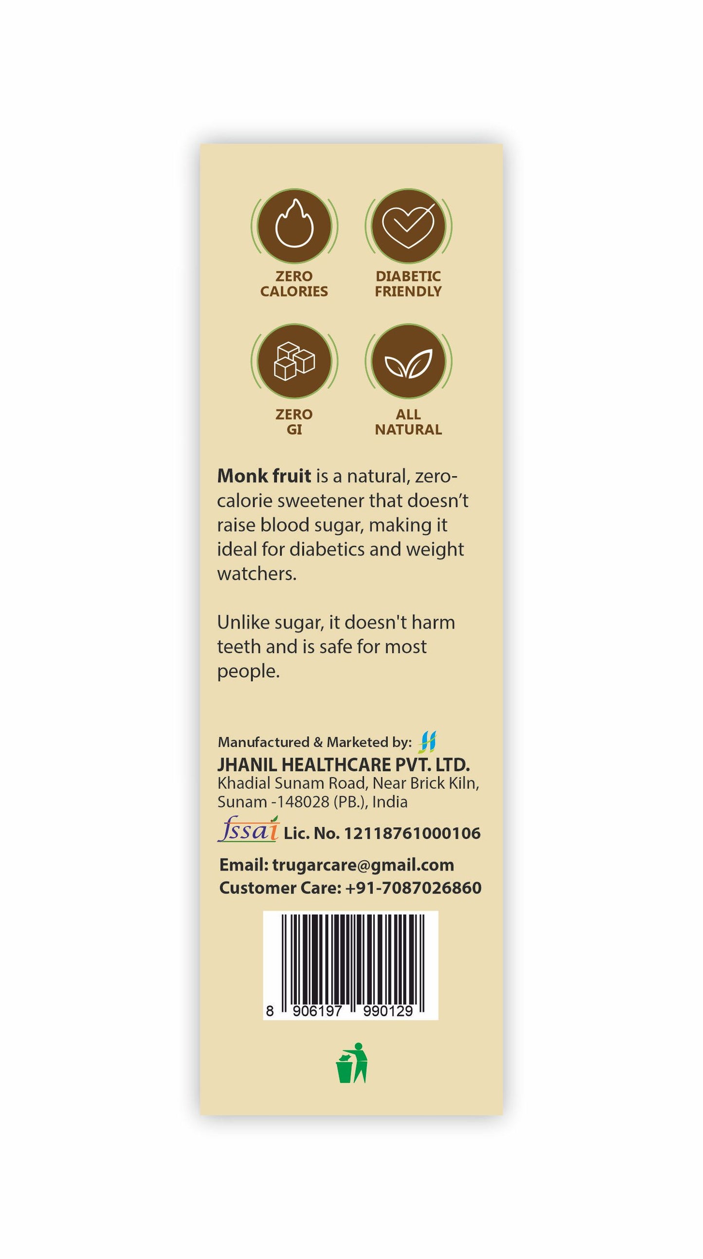 Zindagi Stevia Liquid Drops Pack of 5 & Trugar Monk Fruit Sachets 100gm | Stevia Sugar Free & Zero Calorie Sweetener