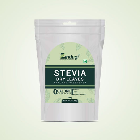 Zindagi Stevia Dry Leaves | Natural Sweeteener for diabetes  | 100gm