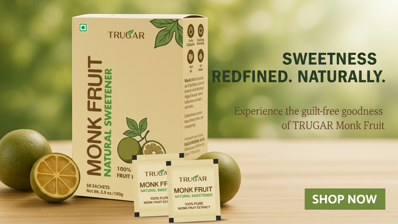 Zindagi Stevia Powder 200gm Pack of 2 & TruGar Monk Fruit 100gm (Free) Combo | Plant-Based Sugar-Free & Zero Calorie Sweetener Kit| Plant Based Sugar Free Sachets | Zero Calorie Sweetener
