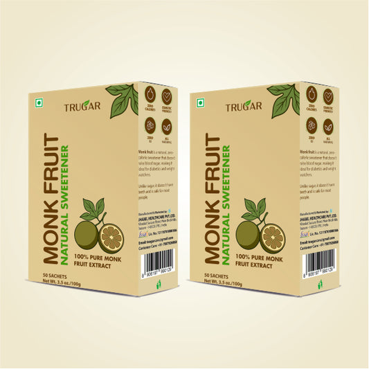 Trugar Monk Fruit Powder 50 Sachets Pack of 2